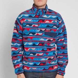Patagonia Synchilla Snap-T Fleece Aztec Blue Delta Waves Men's Small